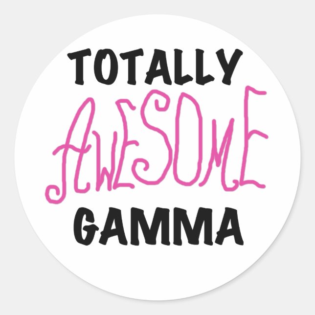 Sticker Rond Tshirts et cadeaux Gamma Pink totalement géniaux (Devant)