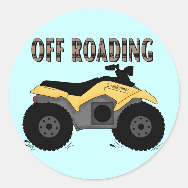 Sticker Rond Tshirts et cadeaux hors route (Devant)
