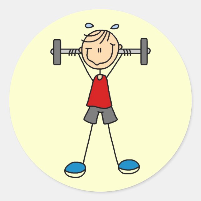 Sticker Rond Tshirts et cadeaux pour levage de poids (Devant)