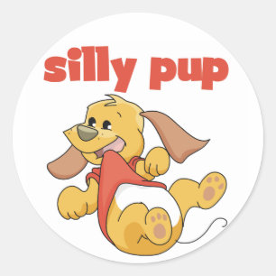 Sticker Rond Tshirts et cadeaux Silly Pup
