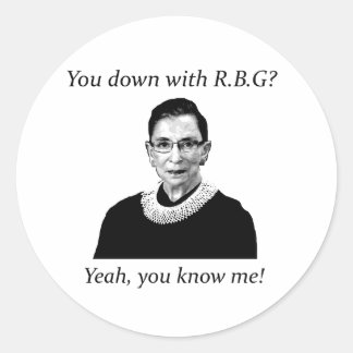 Sticker Rond Tu es en bas avec RBG ?