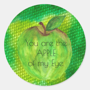 Sticker Rond Tu es la pomme de ma pomme verte de l'oeil