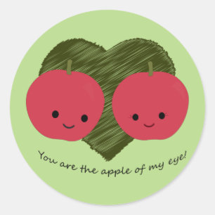 Sticker Rond Tu es la pomme de mon oeil