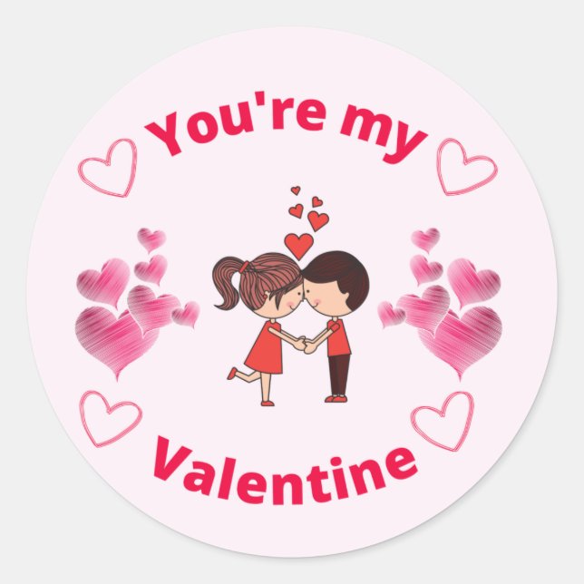 Sticker Rond Tu es ma Saint Valentin (Devant)