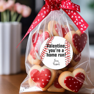 Sticker Rond Tu es une faveur de la Saint-Valentin de baseball 