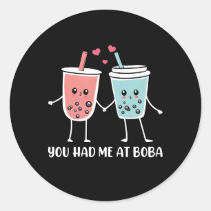 Sticker Rond Tu M'As Eu Chez Boba Bubble Tea Kawaii Bubble Milk