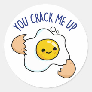 Sticker Rond Tu Me Frappes Un Jeu D'Oeufs Drôle