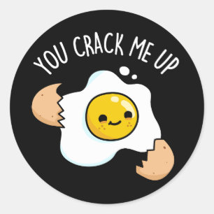 Sticker Rond Tu Me Frappes Un Jeu D'Oeufs Drôle