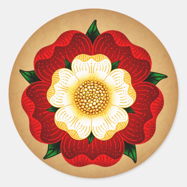 Sticker Rond Tudor Rose (Devant)