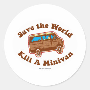 Sticker Rond Tuer une minivan