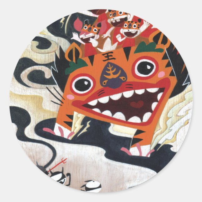 Sticker Rond Tuez-les avec des filles par Martin Hsu (Devant)