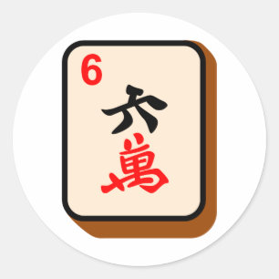 Sticker Rond Tuile Mahjong