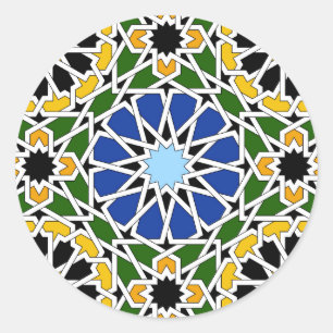 Sticker Rond Tuile mauresque