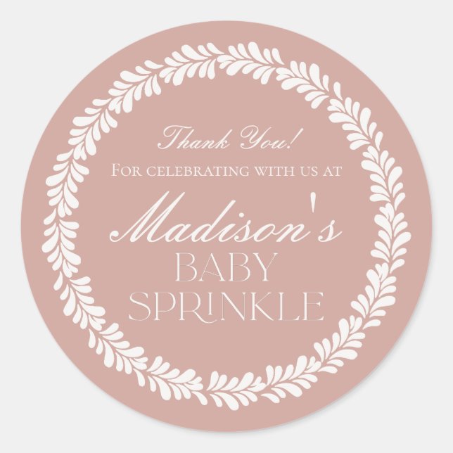 Sticker Rond Tuile Talavera rose Espagne Fiesta Baby Sprinking (Devant)