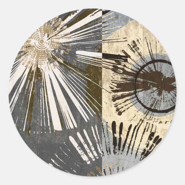 Sticker Rond Tuiles d'éclatement I (Devant)