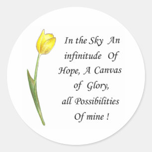 Sticker Rond Tulipe jaune