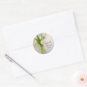 Sticker Rond Tulipes blanches dans le Mariage de bouteille de l