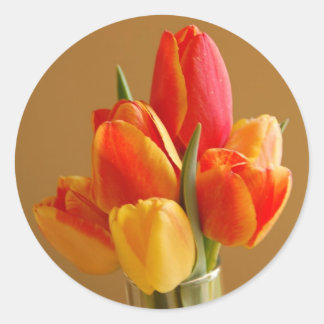 Sticker Rond Tulipes ensoleillées