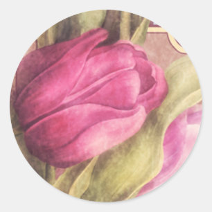 Sticker Rond Tulipes romantiques 1