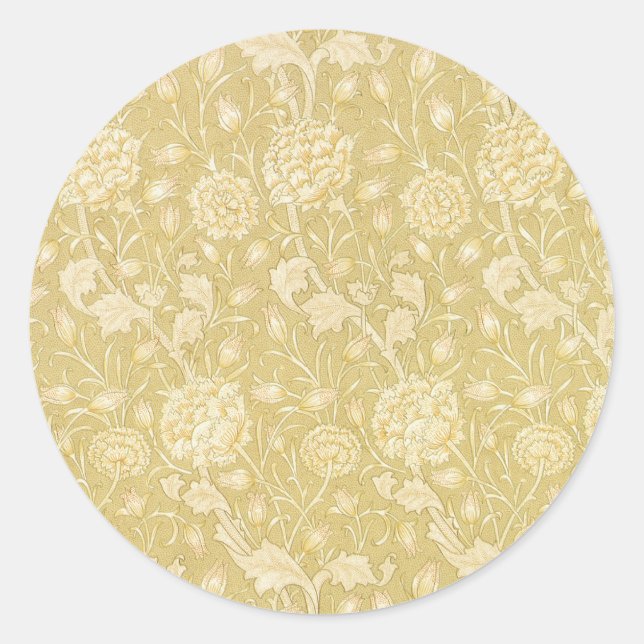 Sticker Rond Tulipes sauvages par William Morris, Art des Fleur (Devant)