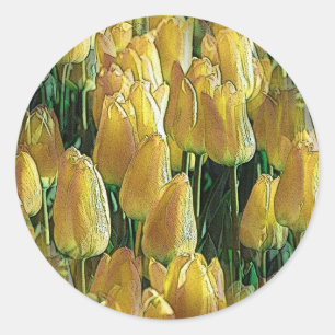 Sticker Rond Tulips Sunshine Yellow