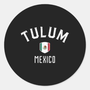 Sticker Rond Tulum Mexique - Drapeau Mexicain Tulum Tee 