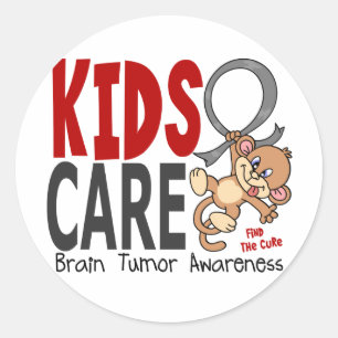 Sticker Rond Tumeur cérébrale du soin 1 d'enfants