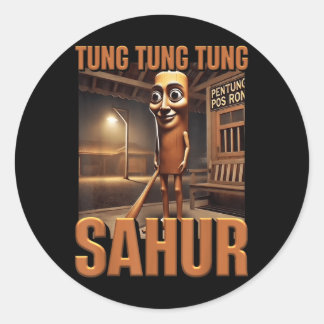 Sticker Rond Tung Tung Tung Sahur Ai Monster Italien Brainrot K