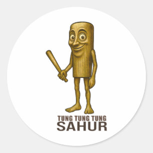 Sticker Rond Tung Tung Tung Sahur - Drôles d'enfants italiens a