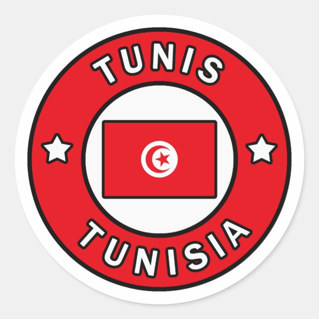 Sticker Rond Tunisie (Devant)