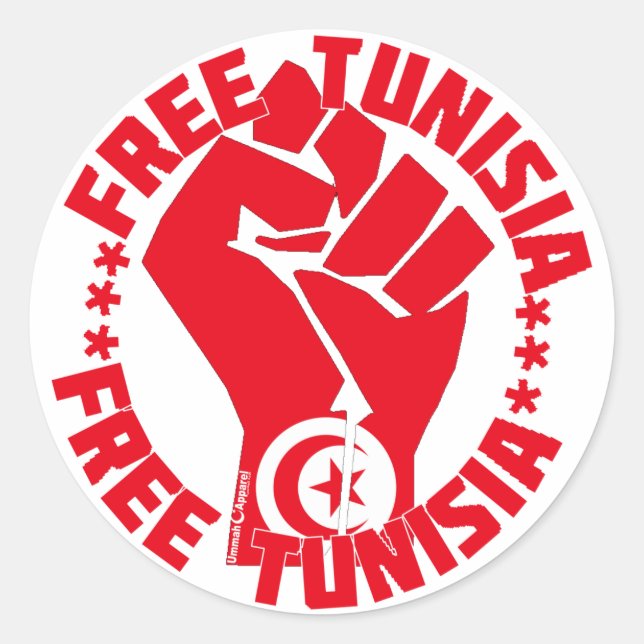 Sticker Rond Tunisie libre (Devant)