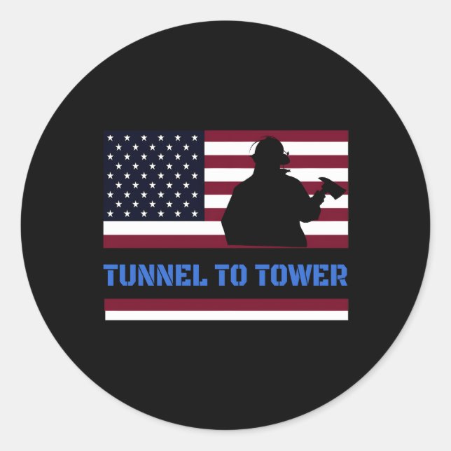 Sticker Rond Tunnel De Ruée Vers La Tour Pompier (Devant)
