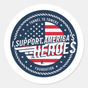 Sticker Rond Tunnel to Tower Foundation Support Americas Heroes