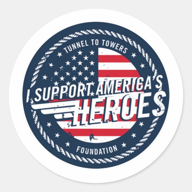 Sticker Rond Tunnel to Tower Foundation Support Americas Heroes (Devant)