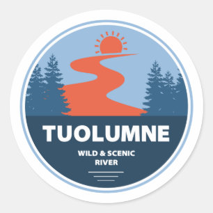 Sticker Rond Tuolumne Wild Et Rivière Pittoresque Californie