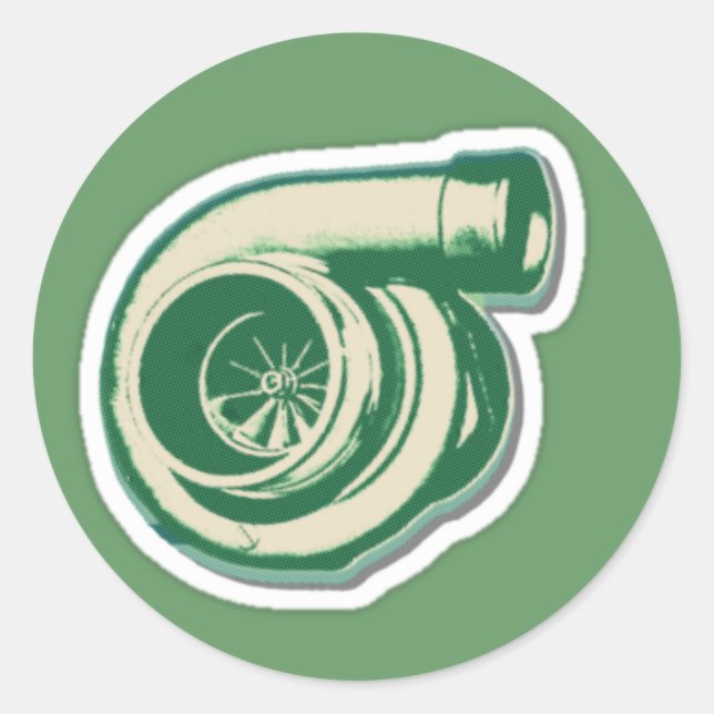 Sticker Rond Turbo vert (Devant)