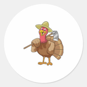 Sticker Rond Turkey as Farmer