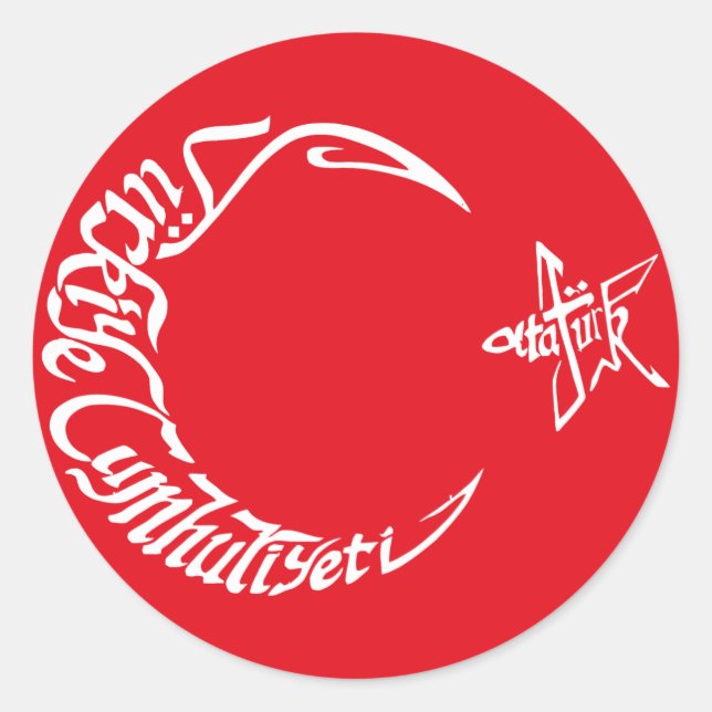 Sticker Rond Türkiye Cumhuriyeti - Atatürk (Devant)