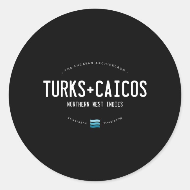 Sticker Rond Turks And Caicos Beach Waves (Devant)