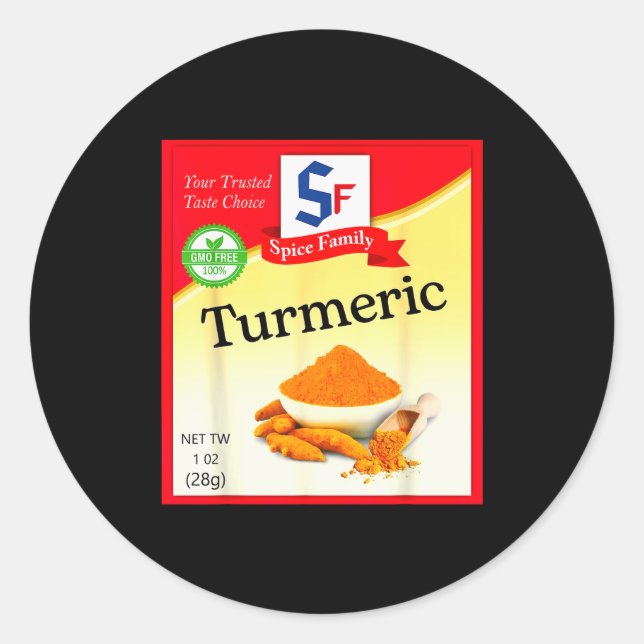 Sticker Rond Turmeric Condiment Costume Holiday Sce Costumes  (Devant)