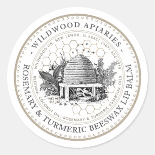 Sticker Rond Turmeric & Rosemary Beeswax Lip Balm Vintage Skep