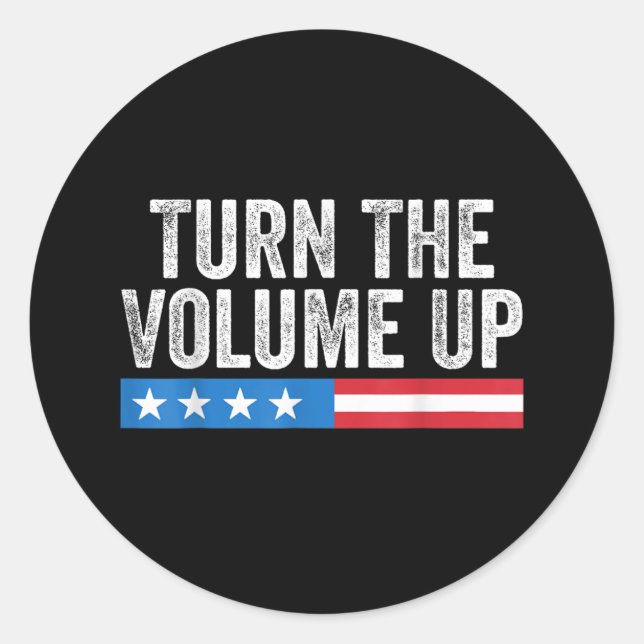 Sticker Rond Turn The Volume Up (Devant)