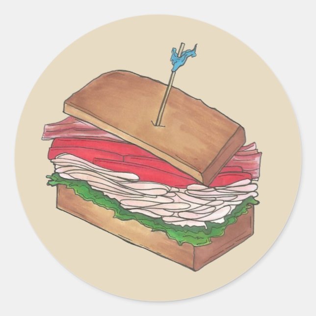 Sticker Rond Turquie Club Sandwich Restaurant Diner Gastronomie (Devant)
