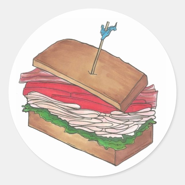 Sticker Rond Turquie Club Sandwich Restaurant Restaurant Diner  (Devant)