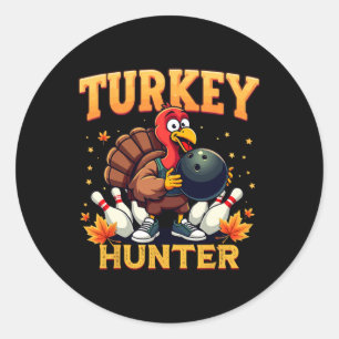 Sticker Rond Turquie Hunling Bowling Thanksgiving Funny Bowler