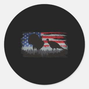 Sticker Rond Turquie Hunter - Fun Turquie chasse Patriotique Us