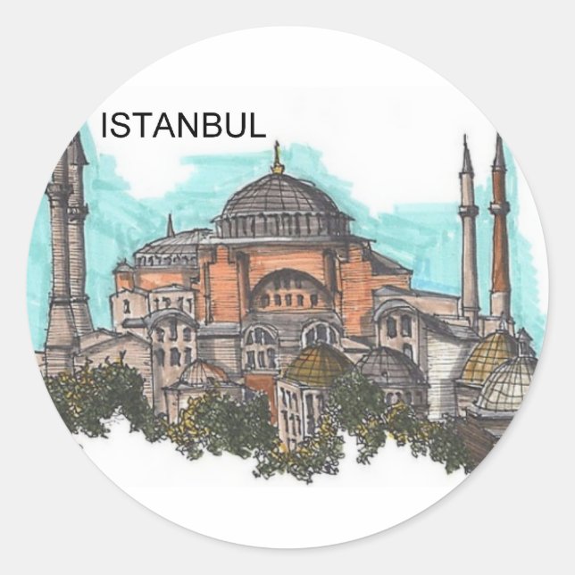 Sticker Rond Turquie Istanbul Sainte-Sophie (par St.K. (Devant)