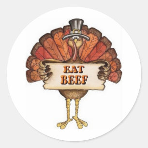 Sticker Rond Turquie : manger du boeuf