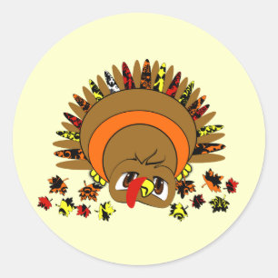 Sticker Rond Turquie mignonne