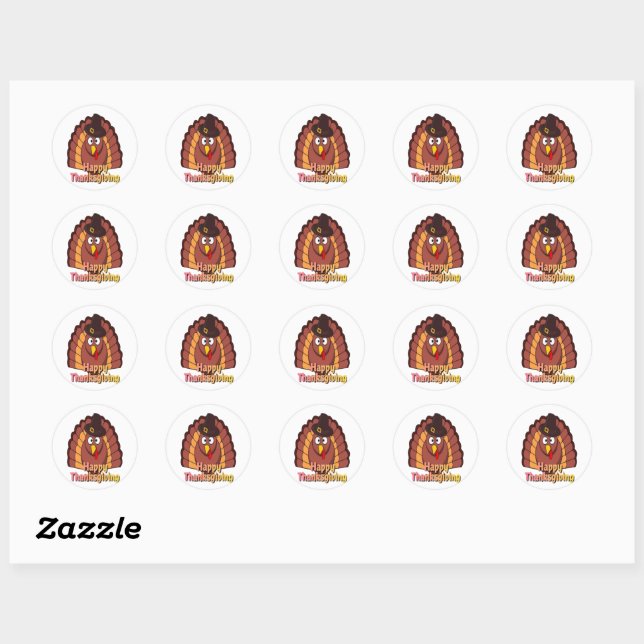 Sticker Rond Turquie pèlerine (Feuille)